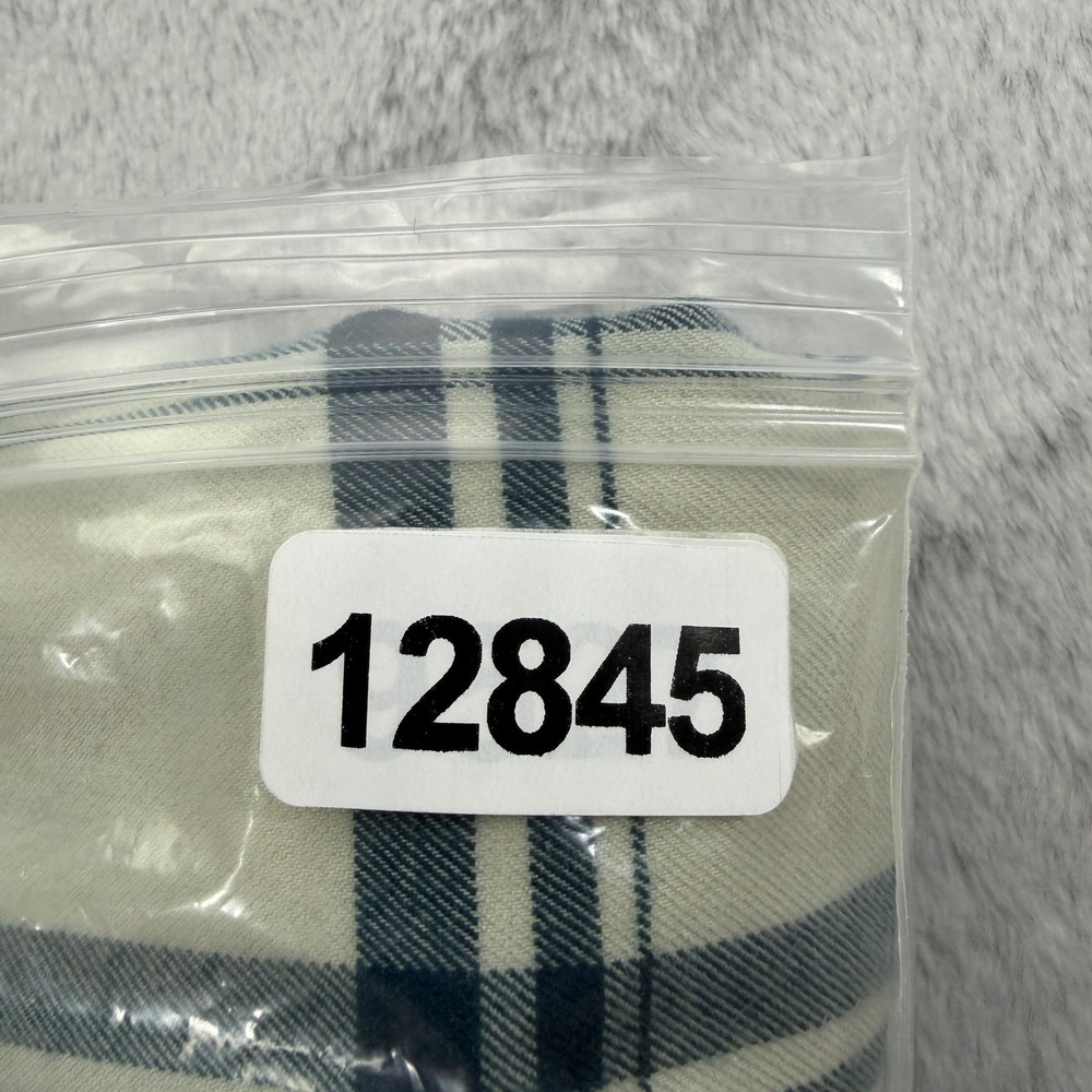 Poncho Shirt Mens XL White Plaid Long Sleeve Button Up Flannel Pockets NWT - Picture 10 of 10